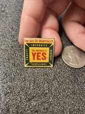 USED Vintage The Art Of Hospitality The Answer Is Yes Motivational Pin, US Made. picture
