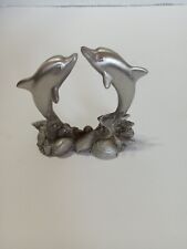 Vintage Spoontiques Pewter Dolphins Figurine 2034 picture