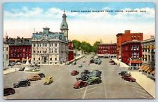 Postcard Public Square Showing Court House, Wooster, Ohio Unposted picture