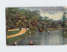Postcard Canal Scene Belle Isle Detroit Michigan USA picture