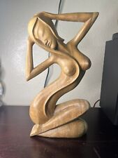 Romantic Wood Sculpture Hand Carved Hug Love Statue Figurine-Vintage-rare picture