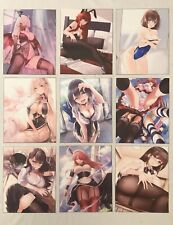 Lot of 9 Waifu Anime 8X10 Art Prints / Posters.  Vinyl Canvas Textured Prints picture