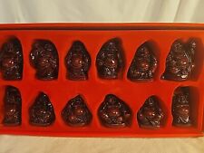 Vintage Happy Red Resin Buddhas New in Box Set of 12 China Nice Quality picture