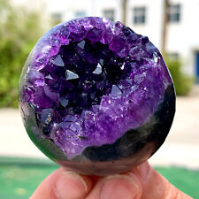 174G Natural quartz crystal amethyst sphere amethyst opens its mouth and smiles picture