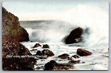 Surf Portland Head Light Oceanfront Ocean Coast Shoreline Waves VNG UNP Postcard picture