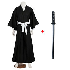 Japanese Samurai Robe Cloak + Wooden Daito Bokken Katana Costume Cosplay Set picture