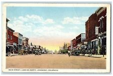 c1920 Busy Day Main Street Classic Cars North Longmont Colorado Vintage Postcard picture