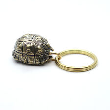 Pure Brass Tortoise Shell Bell Key Chain Pendant Jewelry Hanging Gift Ornament picture