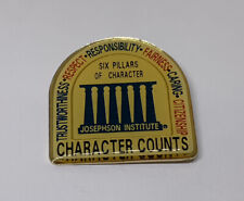 Vintage Josephson Institute Six Pillars Of Character Counts Lapel Pin (84) picture