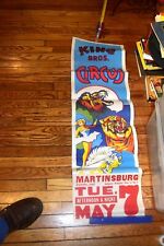 Vintage 1950's  KING Bros Circus TIGER LION Poster 40” X 14” Beautiful picture