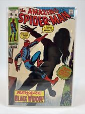 The Amazing Spider-Man #86/Bronze Age Marvel Comic Book/Black Widow Origin/FN- picture
