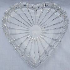 Signed CESKA Crystal Heart Shape Centerpiece Candy Dish Trinket Holder Prague 8
