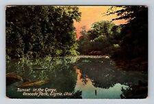 Elyria OH-Ohio, Sunset In The Gorge, Cascade Park, Antique, Vintage Postcard picture