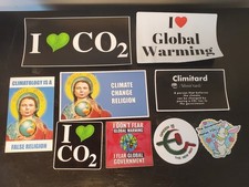 GLOBAL WARMING HOAX STICKERS (9) VARIETY PACK picture