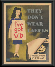 WWII Anti- VD Propaganda Poster Reprint On Original Period Paper *P247 picture
