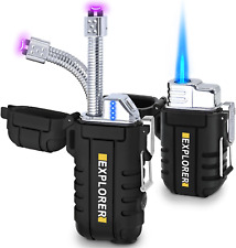 2 Pack Waterproof Lighter 360° Flexible Neck Rechargeable Arc Lighter Butane  picture