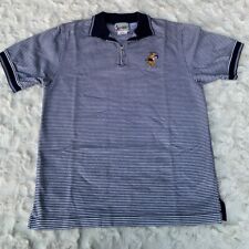 Vintage Disney Winnie The Pooh Women’s Zip Pull Striped Golf Polo Shirt picture