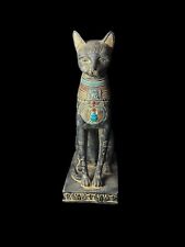 Egyptian Cat Goddess Bastet Statue from Stone , Handmade statue with Scarab picture