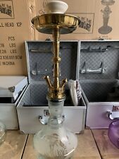 INHALE 21’’ HEAVY DUTY  SOLID BRASS HOOKAH IN  A SUITCASE *PALMS/CAMEL CLEAR * picture