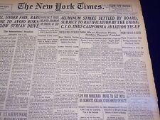 1941 JUNE 11 NEW YORK TIMES - ALUMINUM STRIKE SETTLED, CHURCHILL FIRE - NT 1466 picture