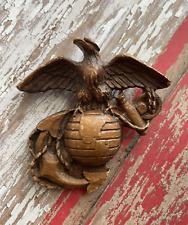 Beautiful Wood WW2 U.S. Marine Corps Sweetheart Brooch Pin Carved EGA picture