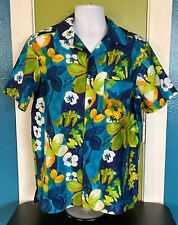 Vintage 70s Homemade Hawaii Floral Hawaiian Shirt Size 44”chest Aloha Camp  picture