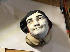 Antique Chalkware Face, Deadly Sins Pilgram Pipe  Match Holder GOTH picture