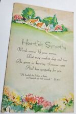 Antique Unmailed Sympathy Postcard Scenic Floral Unmailed picture