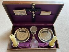 Vintage Catholic Last Rites/Sacrament of the Sick Box and Contents, 1950s picture