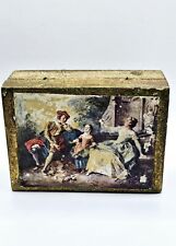 Vintage Florentia Hand Made Italy Gold Wood Box Renaissance Image Pin Hinged picture