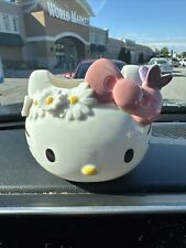 Hello Kitty Blue Sky Ceramic Planter With Daisy Flowers and Butterfly Detail NEW picture