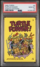 1989 Topps TMNT Ninja Turtles #8 Turtle Power Sticker Card PSA 10 picture