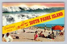 South Padre Island TX-Texas, General Banner Greetings, Beach, Vintage Postcard picture