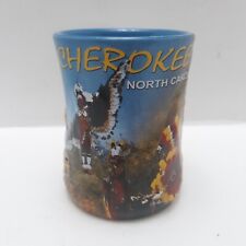 Cherokee North Carolina Coffee Mug Embossed (3-D) Tribal Life Scene  RARE picture