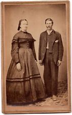 ANTIQUE CDV CIRCA 1860s JOHN RHEA HUSBAND & WIFE ROMANTIC COUPLE EATON OHIO picture