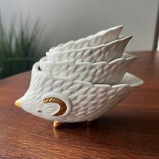 Anthropologie Hedgie Nesting White Gold Measuring Cups Stackable Hedgehog Kitsch picture