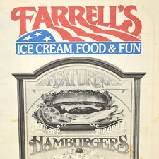 1985 Farrell's Ice Cream Food Fun Parlour Parlor Restaurant Menu Hamburger Chain picture