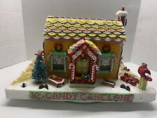 LOOK Vintage Custom Built Candy Cane Lane Cross-Stitched House - DETAILED picture