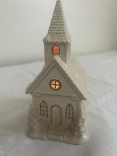 Avon Christmas Country Church Ceramic Candle Sugar Cookie Scented Candle picture