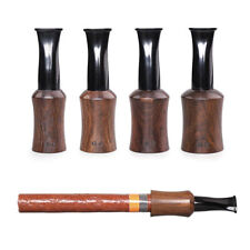4PCS Men Handcrafted Cigar Tips Holder Set Ebony Wooden Cigar Mouthpiece picture