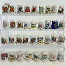 Vintage Porcelain Sewing Thimble Lot of 36 Mixed Fenton Mosa Schmid Caversall picture