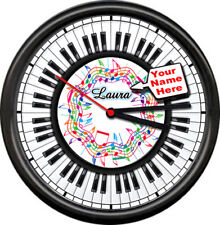 Personalized Your Name Piano Pianist Music Room Teacher Sign Shop Wall Clock picture