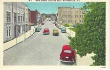 Postcard Main Street Looking West, Waynesville, N.C. Buildings Cars Signs EUC picture