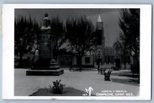 Campeche Camp Mexico Postcard Garden and Temple 1955 Vintage RPPC Photo picture