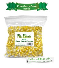 NIC-BLOCK Cigarette Filters Bulk Economy 450 Reusable FILTERS TIPS FREE CASE picture