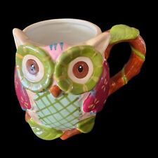 Pier 1 Imports Ollie The Owl Mug 3D Hand Painted Figural Lrg Coffee Cup  picture