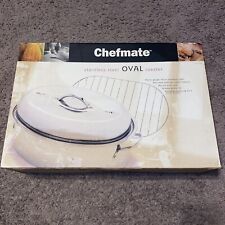 RARE VTG Chefmate 18/10 Stainless Steel Oval Roaster W/Lid (UP TO 22LB TURKEY) picture