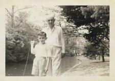 AT THE LAKE 1940'S Boy FOUND bw PHOTO Grandpa NORTH ASBURY PARK New Jersey 19 12 picture