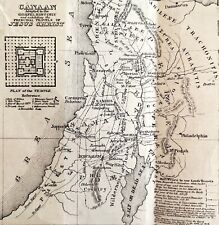 Map Canaan The Travels Of Jesus Christ 1868 Victorian Religious Woodcut DWEE27 picture