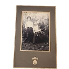 1910 Antique Cabinet Card Photo 4 Generations Women Family Loving Mourning Pic picture